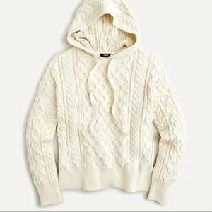 J. Crew Cable-knit Sweater Hoodie Size Medium